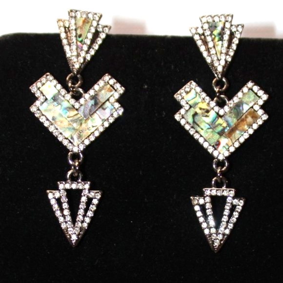 Lulu Frost Mock-up Abalone Mosiac Dangle Earrings - Picture 2 of 7